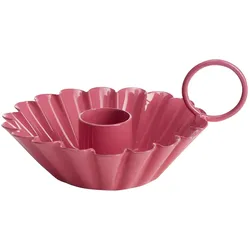 Kerzenhalter , rosa/pink , Metall , Maße (cm): H: 5  Ø: 9