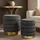 lookway Pouf-Set MIRELLE 40 x 45 x 40 cm Grau