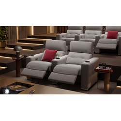 Stoff 2 Sitzer Couch BARI mit Sitztiefenverstellung Relaxsofa Sofa - Grau