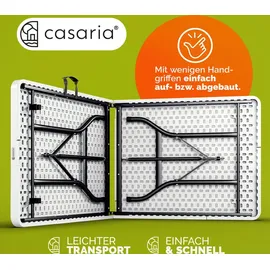 CASARIA Gartentisch 220 x 70 x 72 cm weiß klappbar