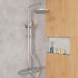 Eisl Futura mit Thermostat Glasablage, Duschsystem, Duschbrause - Silber/Grau