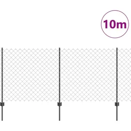 vidaXL Kettenzaun 10 x 1 m Grau/Stahl