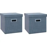 Homcom Aufbewahrungsbox 2er-Set Stapelbare Aufbewahrungswürfel, für Wohnzimmer,