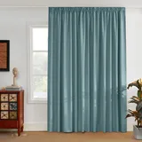 PONY DANCE Blickdichte Gardinen für Große Fenster Thermovorhang mit Kräuselband 1er Set H 245 x B 300 cm Verdunklungsvorhänge für Schienen Thermo Vorhang Raumteiler, Arktisches Blau