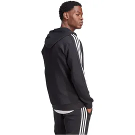 Adidas Essentials Fleece 3-Streifen Reißverschlusspullover Black L