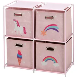 Koopman International B.V. Kinderregal Einhorn 68 x 35 x 70 cm Metall rosa