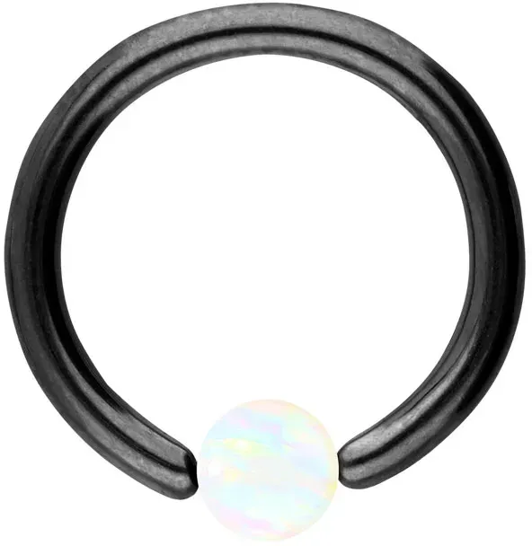 Chirurgenstahl Klemmkugelring SYNTHETISCHER OPAL