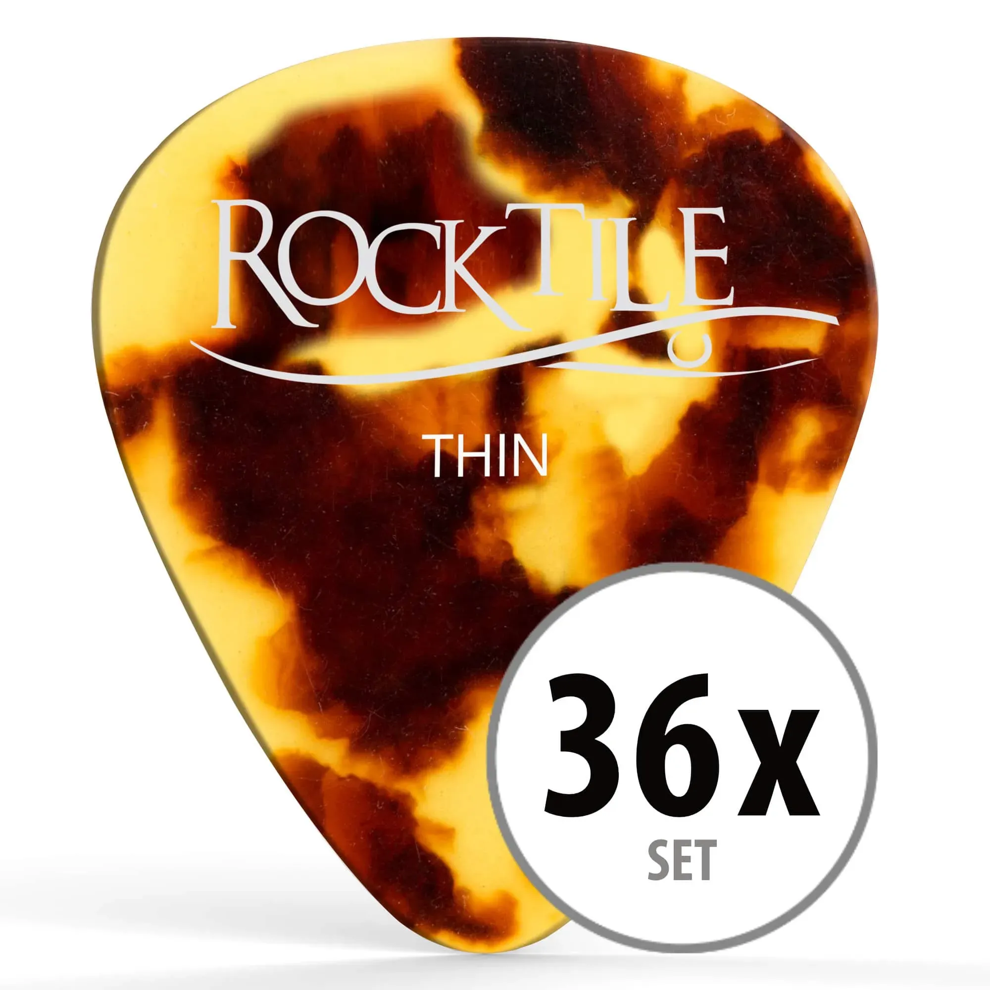 Rocktile Plektren Brown Tortoise Thin 36er Pack