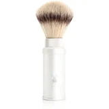 MÜHLE Reiserasierpinsel Travel Silvertip Fibres white Aluminiumgriff silber matt eloxiert