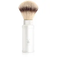 MÜHLE Reiserasierpinsel Travel Silvertip Fibres white Aluminiumgriff silber matt eloxiert