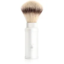 MÜHLE Reiserasierpinsel Travel Silvertip Fibres white Aluminiumgriff silber matt eloxiert