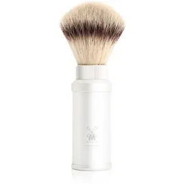 MÜHLE Reiserasierpinsel Travel Silvertip Fibres white Aluminiumgriff silber matt eloxiert