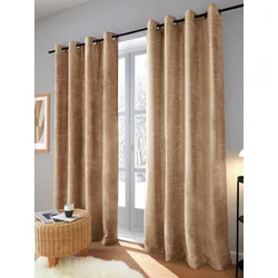 Thermo-Chenille-Vorhang Ösen Wirth beige