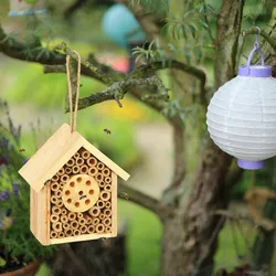 Relaxdays Relaxdays Insektenhotel, Nisthilfe für Wildbienen & Wespen, Garten, Balkon, Bienenhotel HxBxT 15,5 x 14,5 x 8 cm, natur