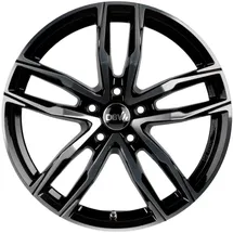 DBV Vienna II schwarz glänzend front poliert Alufelge 19 Zoll ET45 5x114,3 ML71.6