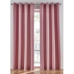 bonprix Blickdichter Vorhang aus Microfaser (2er Pack), rosa, 225x140 cm
