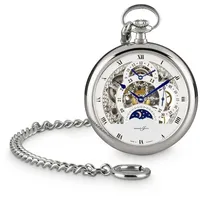 Hermann Jäckle Taschenuhr "Tuttlingen II" Skelett, Handaufzug, 50 mm, Mineralglas, (mit Kette und Reiseetui), mit Kette & Reiseetui – Made in Germany, Edle Herrenuhr