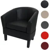 Mendler Lounge-Sessel HWC-O17, Sessel Clubsessel Cocktailsessel, FSC®-Zertifiziert Kunstleder - schwarz