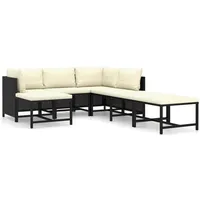 vidaXL Garten-Lounge-Set 7-tlg. schwarz 3059790