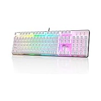 RK ROYAL KLUDGE RK920 Mechanische Tastatur in voller Größe, Gaming-Tastatur mit Regenbogenbeleuchtung, Mechanische Tastatur mit 104 Tasten und Nummernblock, taktiler brauner Schalter