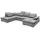 MID.YOU Wohnlandschaft U-Form mit Bettfunktion inkl. Kissen 3-Sitzer Grau