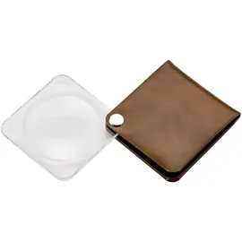 Eschenbach 1752860 Leder-Einschlaglupe Vergrößerungsfaktor: 3.5 x Linsengröße: - mit eckigem Lederetui in bronzitbraun - Made in Germany