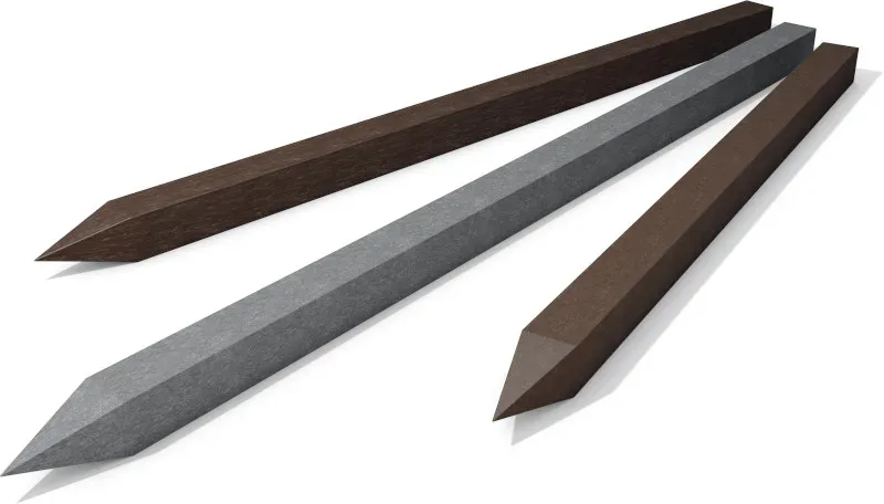 Hahn Kunststoffe GmbH Vierkantpfosten aus hanit® Recyclingkunststoff, 70 x 70 mm, Grau, 1.000 mm, Mindestabnahme: 121 Stk.