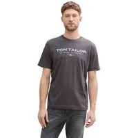 Tom Tailor Regular Fit T-Shirt aus reiner Baumwolle, Anthrazit,