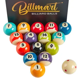 Billmart Premium Billardkugeln Billardtisch Zubehör 5,4 cm Regulärgröße 16 Billardbälle Billard-Set