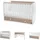 Lorelli Babybett Dream 70 x 140 cm umbaubar Kinderbett Schaukelbett Schreibtisch hellbraun weiß