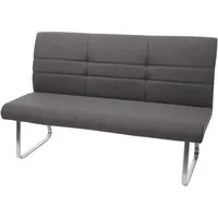 Mendler Sitzbank HWC-G55, Esszimmerbank Bank, Stoff/Textil Edelstahl gebürstet ~