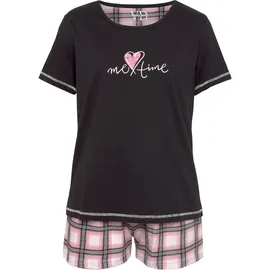 vivance dreams by lascana Shorty Pyjama-Shorts Karomuster rosa/schwarz 36/38