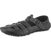 Leguano Barfußschuh LEGUANO "JARO", Herren, Gr. 42, schwarz, Textil, Lederimitat, sportlich, Schuhe, Sandale, Bequemschuh, Sommerschuh mit Schnallenverschluss