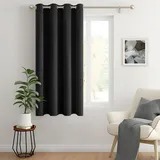 MIULEE Verdunklung Thermo Vorhänge Modern Ösen 1er Set 140x145cm Schwarz