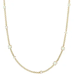 Elli PREMIUM Erbskette Synthetischer Opal Stein 925 Silber Ketten   Damen 