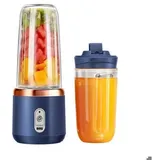 Tragbarer Usb-mixer, Mini-smoothie-maker, 2 X 400 Ml Bpa-freie Flaschen - Crezuo