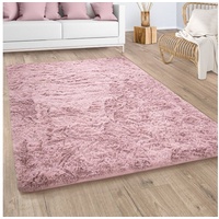 Hochflor-Teppich Hochflor Teppich Wohnzimmer Shaggy Flauschig, Paco Home, Läufer, Höhe: 37 mm rosa