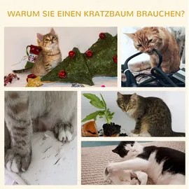 PawHut Katzenbaum mit 3 Ebenen Katzenmöbel