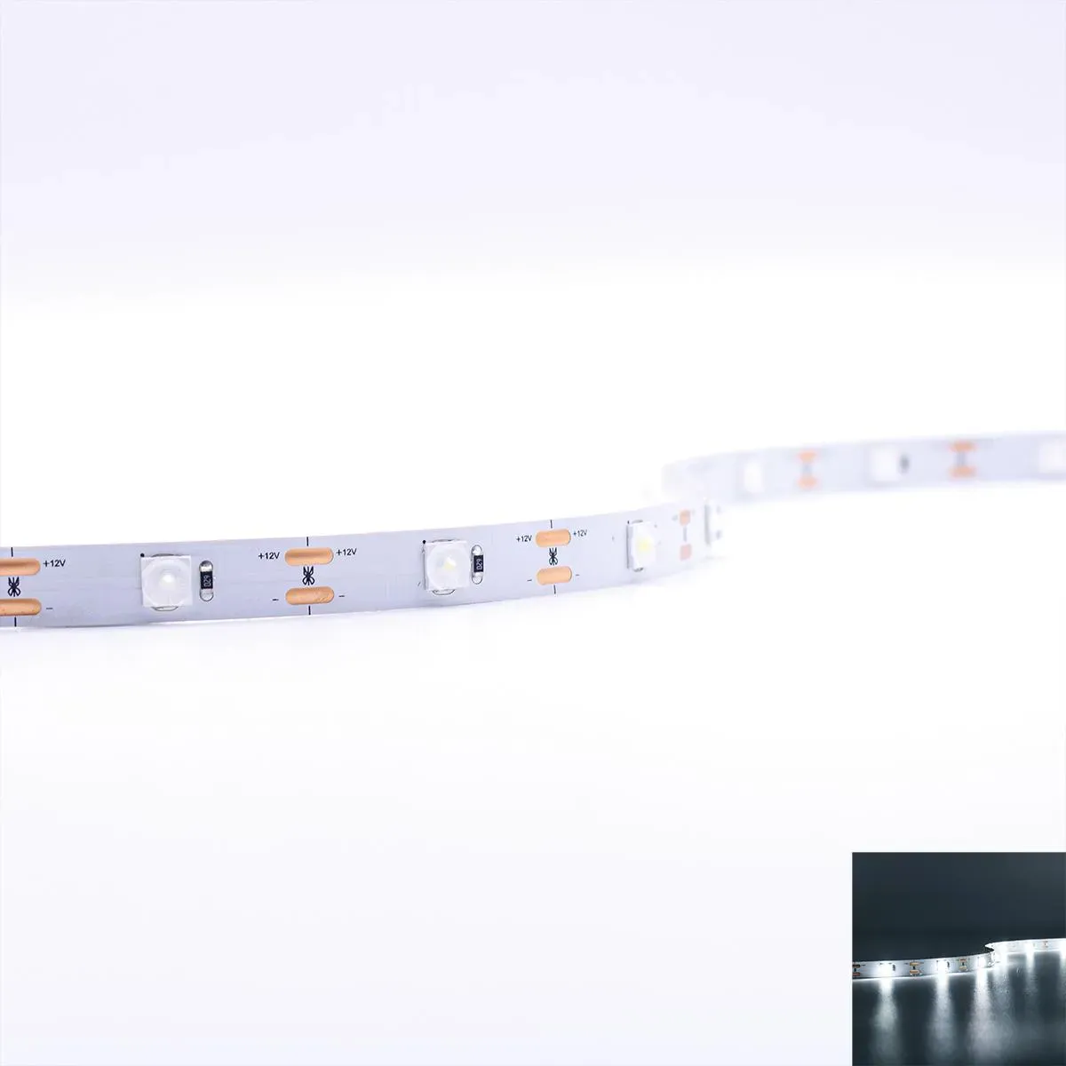 Strip mit Linse 12V LED Streifen 5M 18W/m 28LED/m 10mm - Lichtfarbe: Kaltweiß 60...