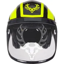 protos® Forsthelm / Schutzhelm KOX Edition mit Gehörschutz und Visier Integral Forest Schwarz/Neon Gelb OneSize