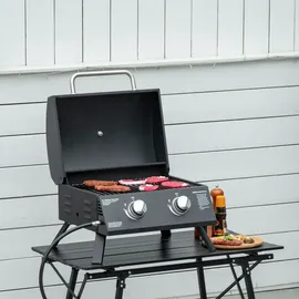 Outsunny Tischgrill Gasgrill Schwarz