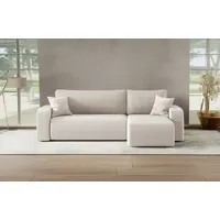 kaiser möbel Ecksofa, Beige, Textil, 4-Sitzer, L-Form,L-Form, 244x142 cm, Wohnzimmer, Sofas & Couches, Wohnlandschaften, Ecksofas