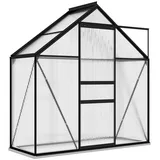 vidaXL Anlehngewächshaus Anthrazit Aluminium 1,33 m2