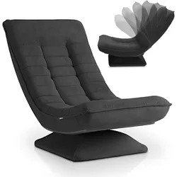 Juskys Relaxsessel Korsika - ergonomisch, 360° drehbar, 5-lagige Polsterung, klappbar - Cord Grau