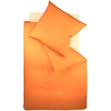 fleuresse Bettwäsche »Colours«, in weicher Interlock Jersey Qualität aus 100% Baumwolle, Bett- und Kopfkissenbezug mit Reißverschluss, STANDARD 100 by OEKO-TEX® zertifiziert, orange
