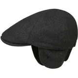 Lipodo Thinsulate Herren Flatcap - Schiebermütze mit Ohrenklappen - Wollfilz-Schirmmütze mit Stretchband - Herbst/Winter anthrazit S (55-56 cm) - S