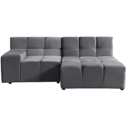 Home Deluxe GmbH HOME DELUXE Modulares Sofa ORLENA - L Rechts Anthrazit |Ecksofa, Samtstoff,  Samtsofa, Modulsofa