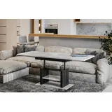 Endo-Moebel Couchtisch Dior 110cm - 170cm ausziehbar und höhenverstellbar Doppellift, Couch- & Esstisch in einem, Funktionstisch modern, umwandelbar weiß
