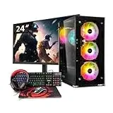 Memory PC Gamer-PC, Ryzen 3 3200G 4X 3.60GHz, 16 GB DDR4, 1000 GB SSD M.2, Win 11 Pro 64bit + 24 Zoll + Ultron Hawk Gaming Kit 4in1 Set