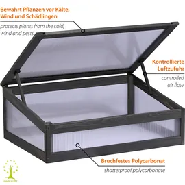 Dobar Frühbeetaufsatz Kubus 2.0 Serie 76 cm x 56 cm x 28 cm Anthrazit